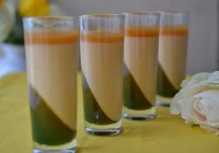 Apricot panna cotta with mint jelly